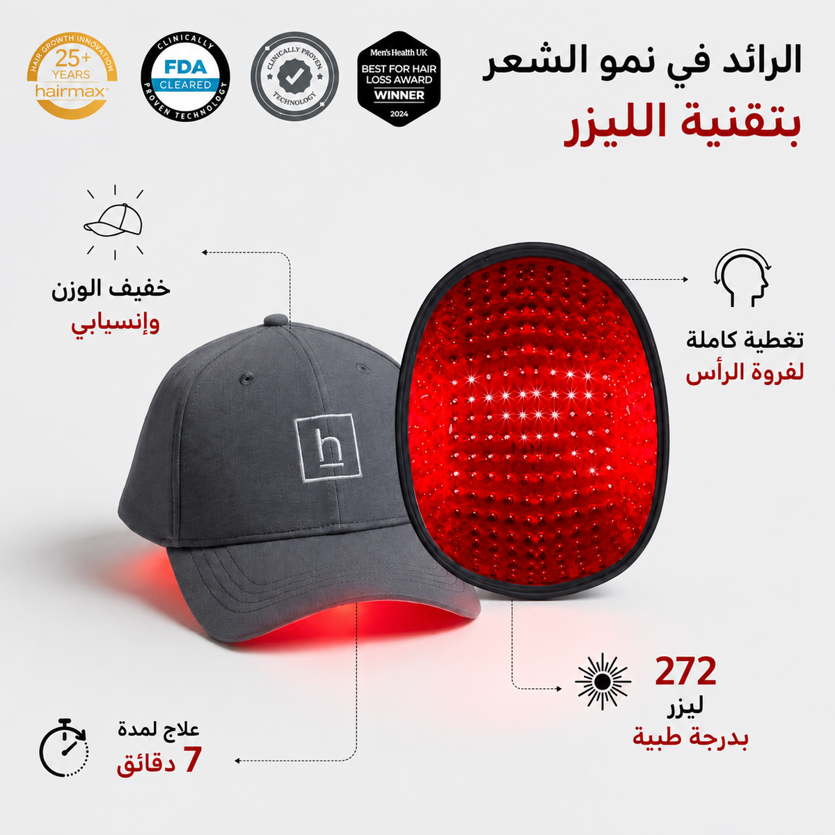 قبعة HairMax ليزر 272